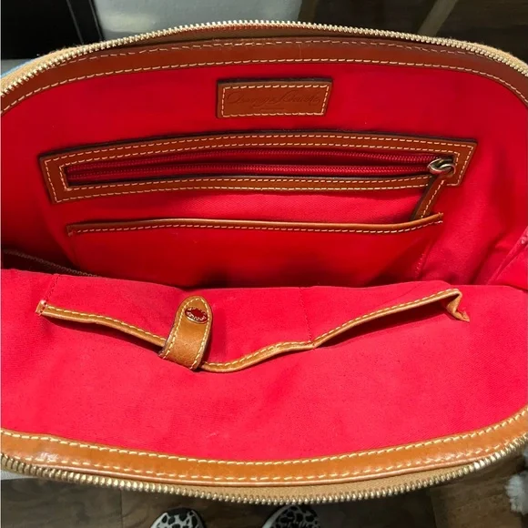 Dooney & Bourke Teal and Brown Leather Satchel - Picture 4 of 4